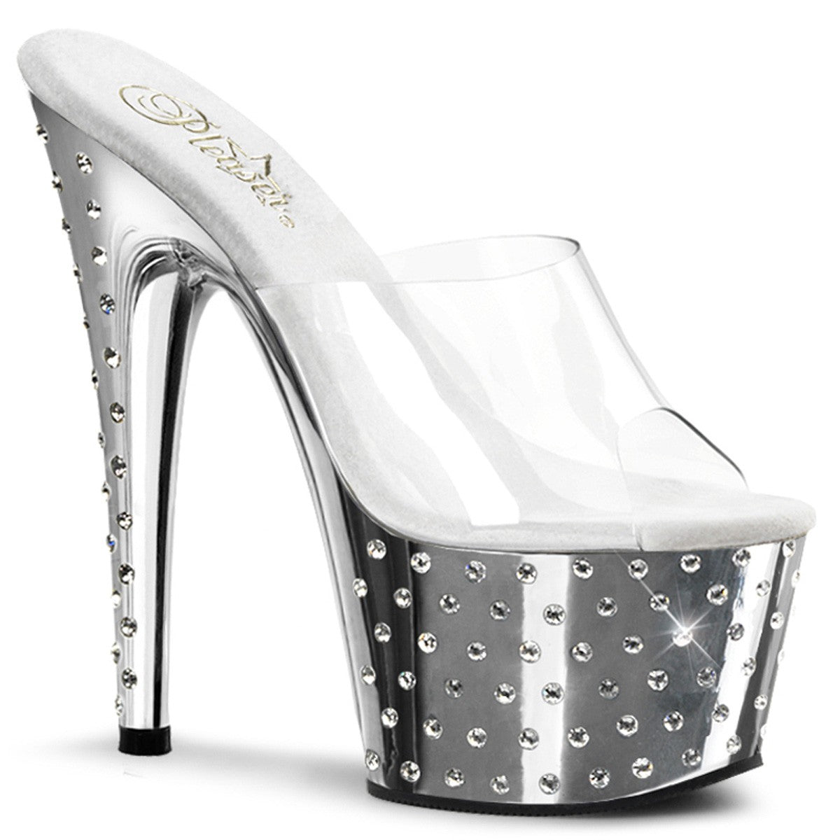 Plateau Pantoletten mit Strass