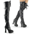 Pleaser High Heel Plateau Overknee Stiefel mit Schnallen und Schnürung