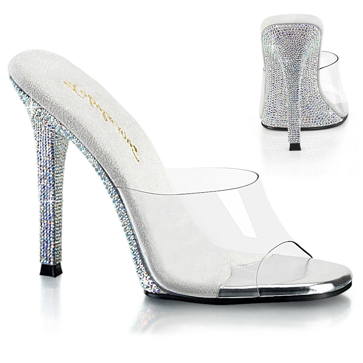 Pleaser Pantoletten mit Strass