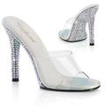 Pleaser Pantoletten mit grossen Strasssteinen