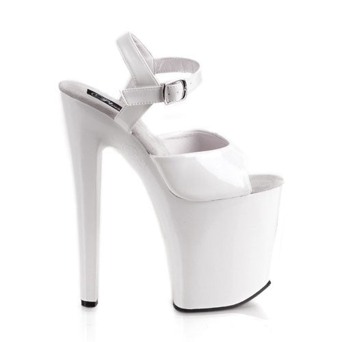 Plateau Sandalette Lack weiss