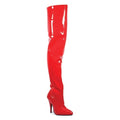 Overkneestiefel Lack rot
