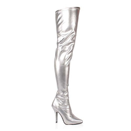 Overknee-Stiefel silber