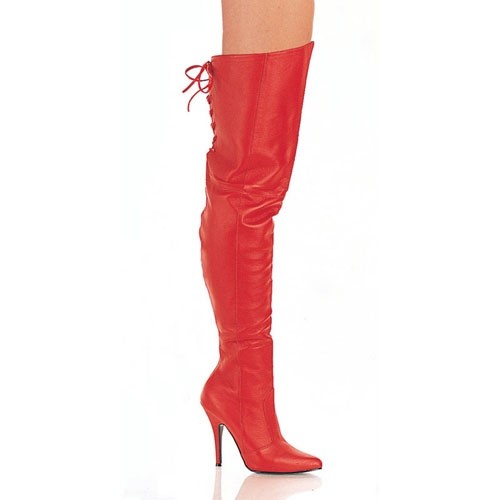 Overknee-Stiefel Leder rot