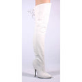 Overknee-Stiefel Leder weiss
