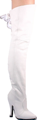 Overknee-Stiefel Leder weiss