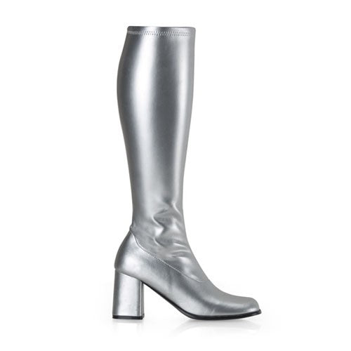 Stiefel Kunstleder silber