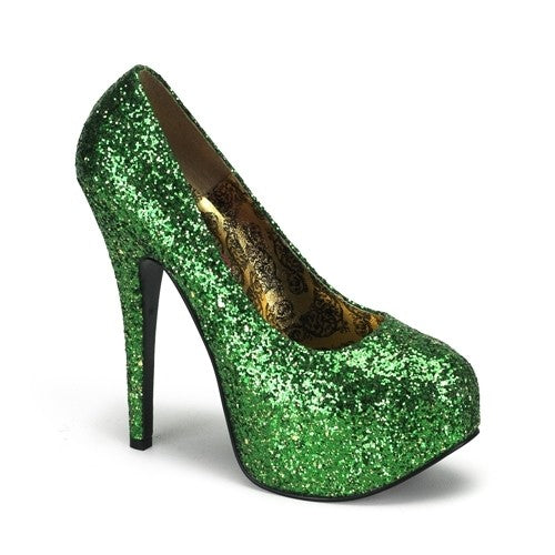 Plateau-Pumps aus Glitter