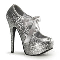 Plateau Schnür-Pumps mit Glitter