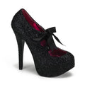 Plateau Schnür-Pumps mit Glitter