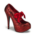 Plateau Schnür-Pumps mit Glitter