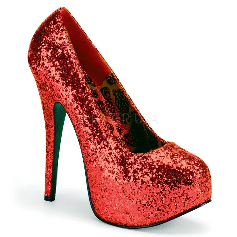 Glitter High-Heel Plateau Pump