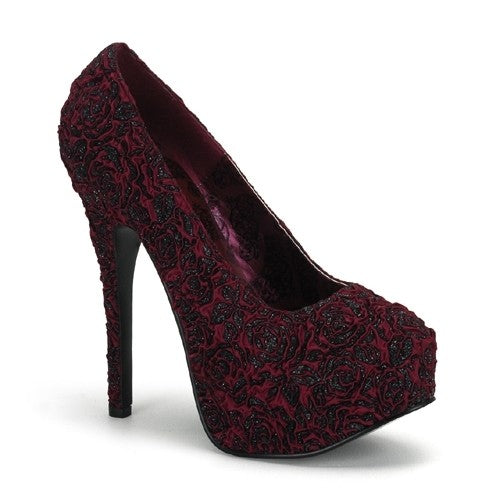 Plateau Pumps Satin Rosenmuster