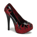 Plateau-Pumps im Flammendesign mit Strass