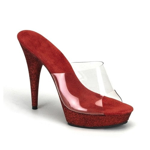 Sexy Pantoletten mit Glitter Plateau