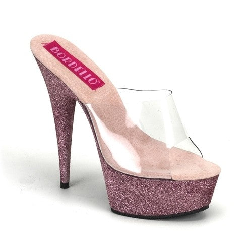Plateau Pantoletten mit Glitzersohle