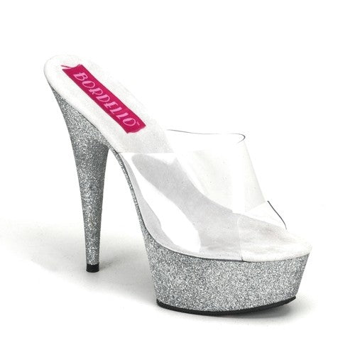 Plateau Pantoletten mit Glitzersohle