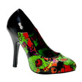 Grelle Pumps mit auffälligem Comic-Siebdruck