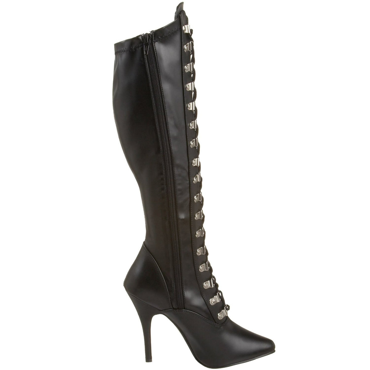 Stiefel aus Stretchlack mit Schnürung
