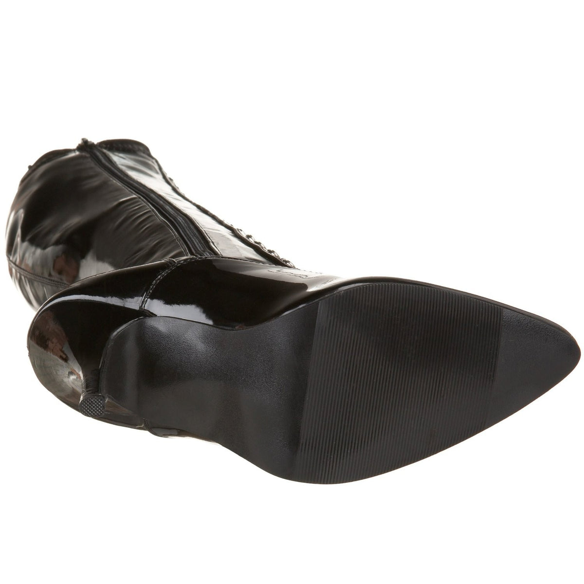 Stiefel aus Stretchlack mit Schnürung Lack