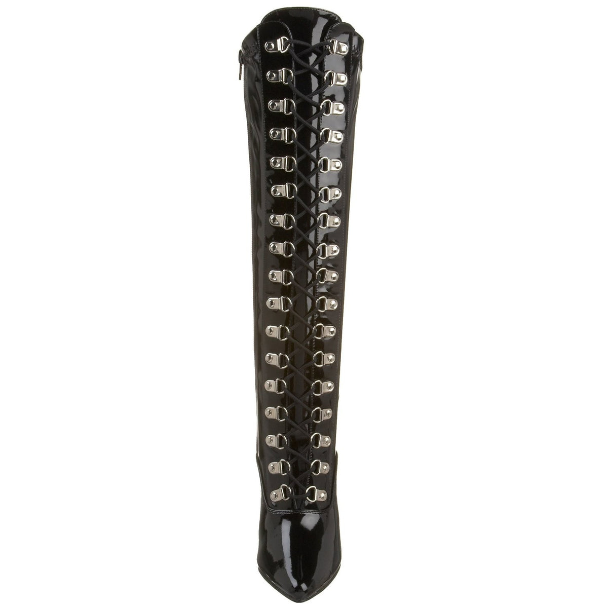 Stiefel aus Stretchlack mit Schnürung Lack
