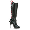Kniestiefel mit roter Schnürung