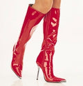 Hoher Stiefel mit Chrom-Absatz