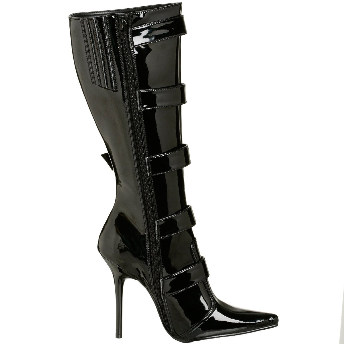 Lackstiefel mit Stiletto-Absatz