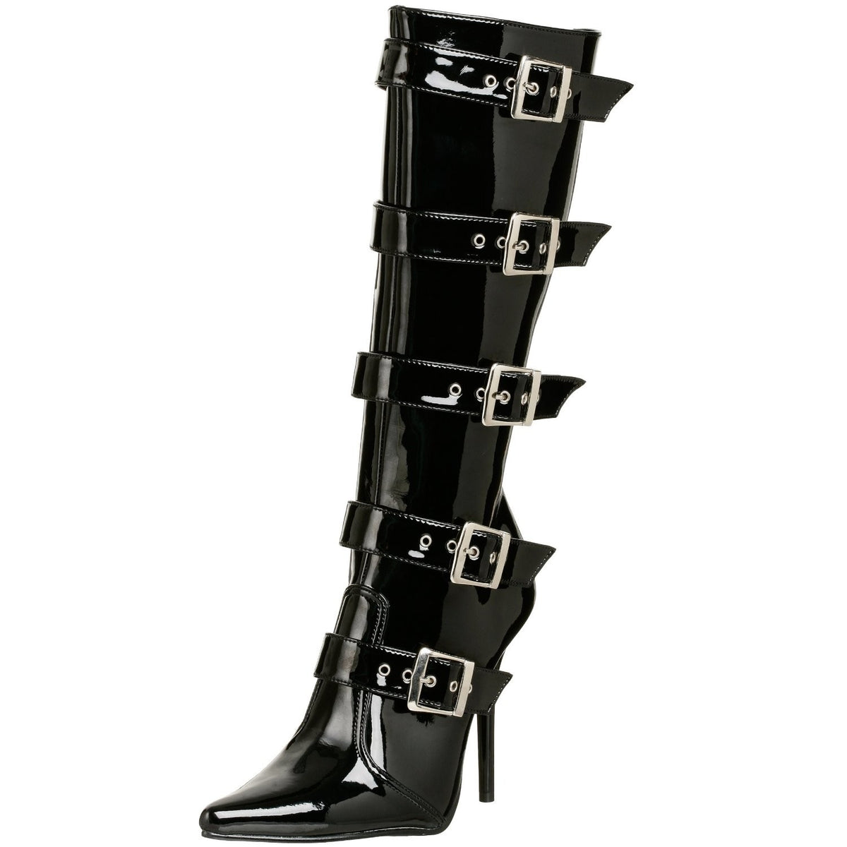 Lackstiefel mit Stiletto-Absatz