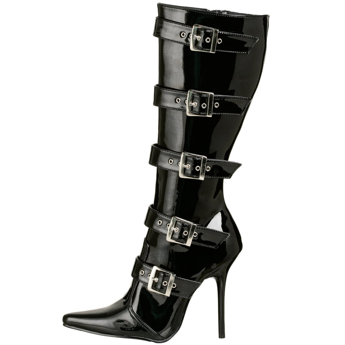 Lackstiefel mit Stiletto-Absatz