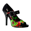 Grelle Pumps mit auffälligem Comic-Siebdruck