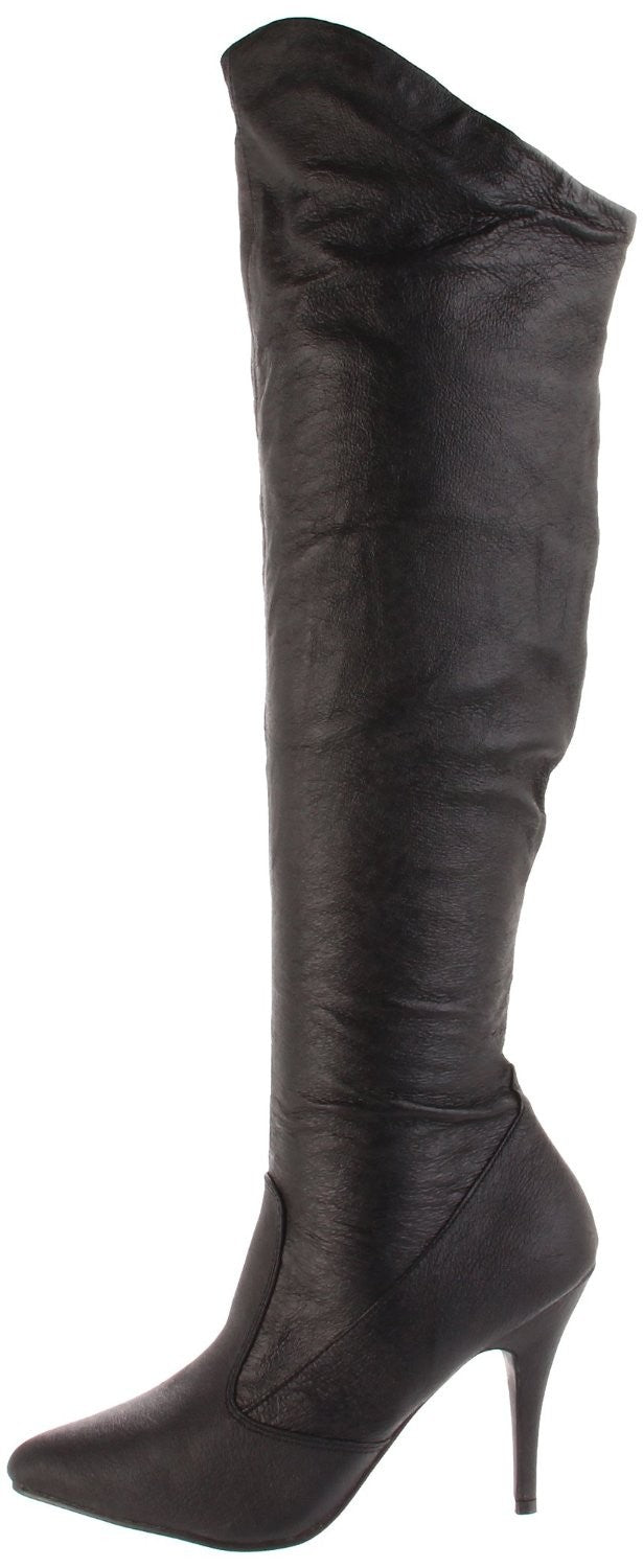Leder Stiefel mit umklappbaren Stulpen