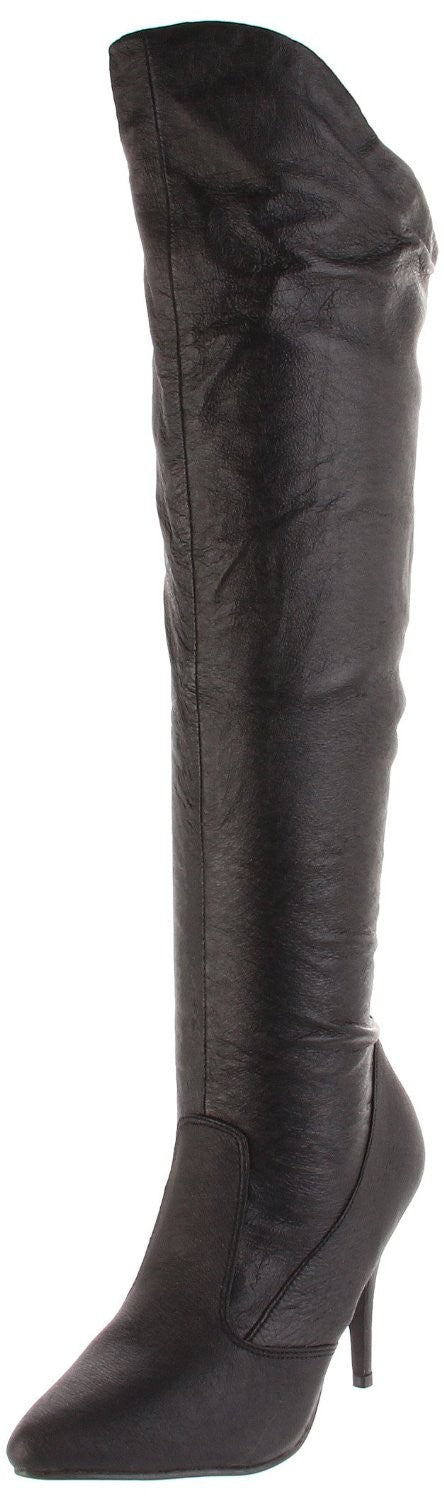 Leder Stiefel mit umklappbaren Stulpen