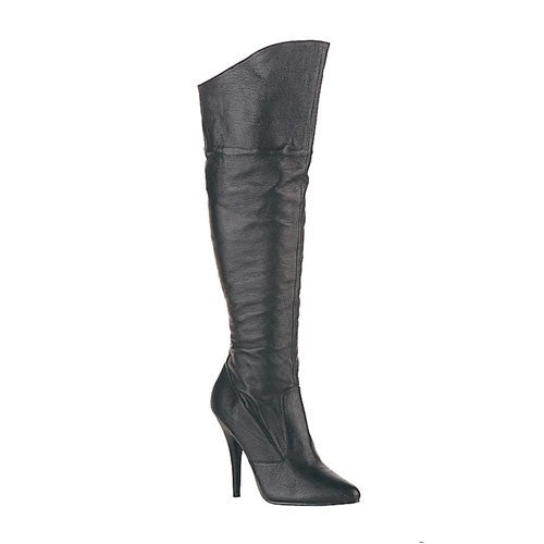 Lederstiefel mit umklappbarem Schaft