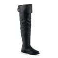 Schwarze Pleaser Leder-Overknees zum umklappen