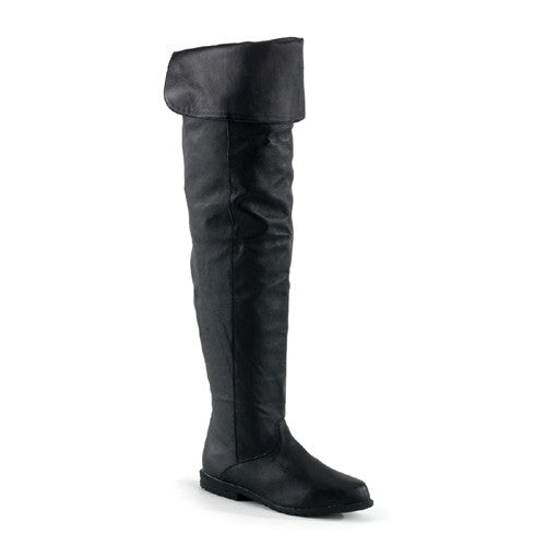 Schwarze Pleaser Leder-Overknees zum umklappen