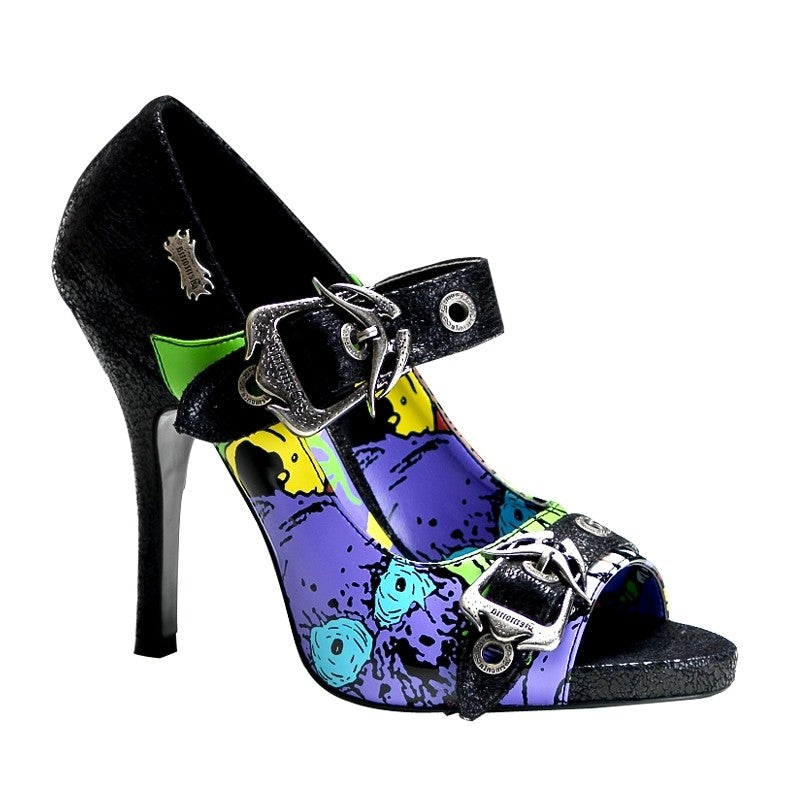 Peep-Toe Pumps mit kultigem Siebdruck