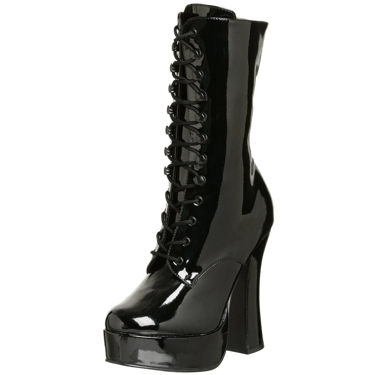Lack Plateau Stiefeletten mit Schnürung
