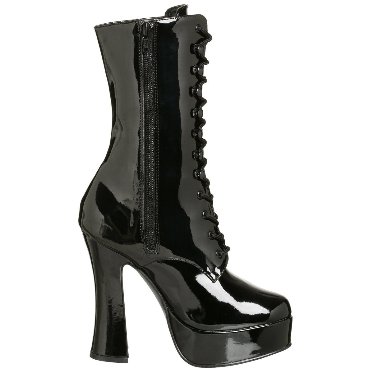 Lack Plateau Stiefeletten mit Schnürung