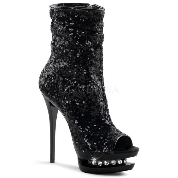 High-Heel Stiefelette aus Pailletten