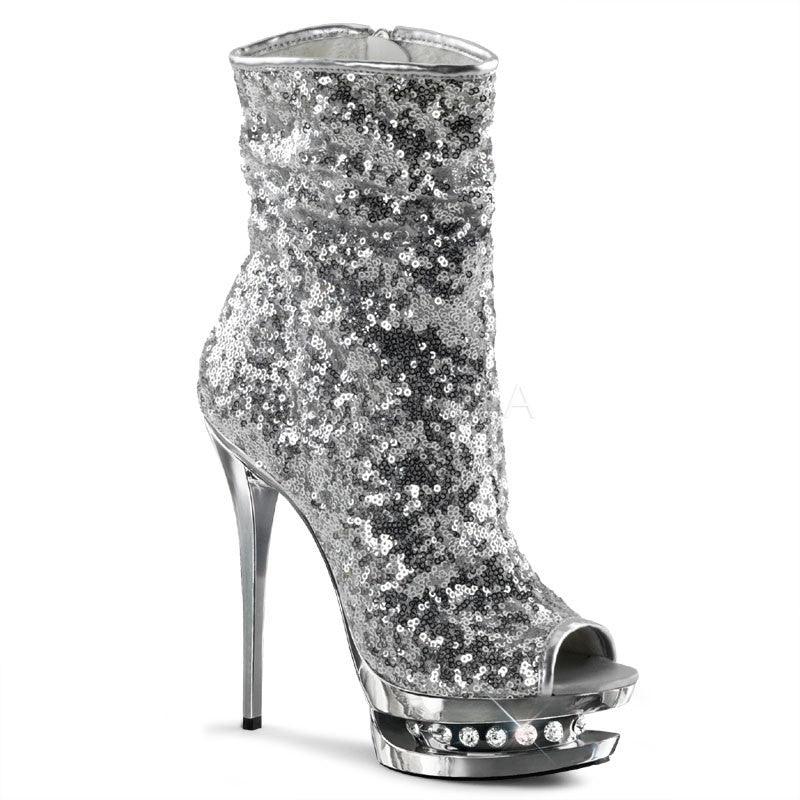 High-Heel Stiefelette aus Pailletten