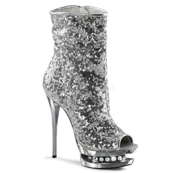 High-Heel Stiefelette aus Pailletten