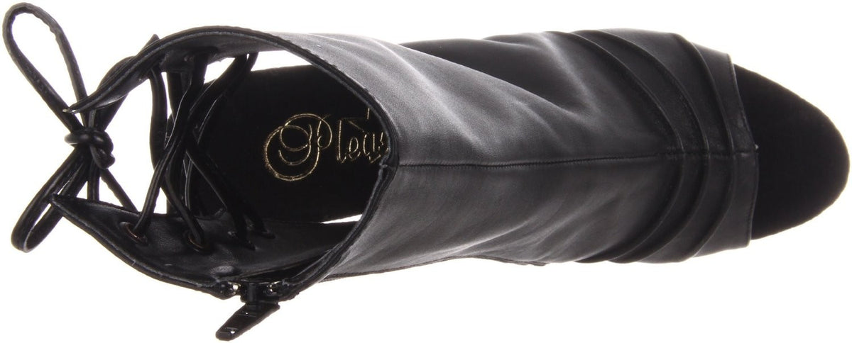 Plateau Leder Stiefeletten hinten offen