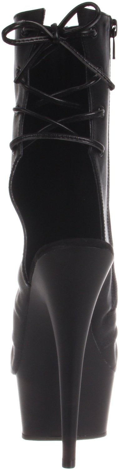 Plateau Leder Stiefeletten hinten offen