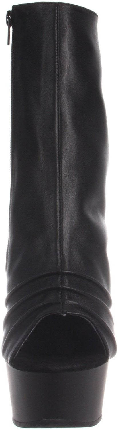 Plateau Leder Stiefeletten hinten offen