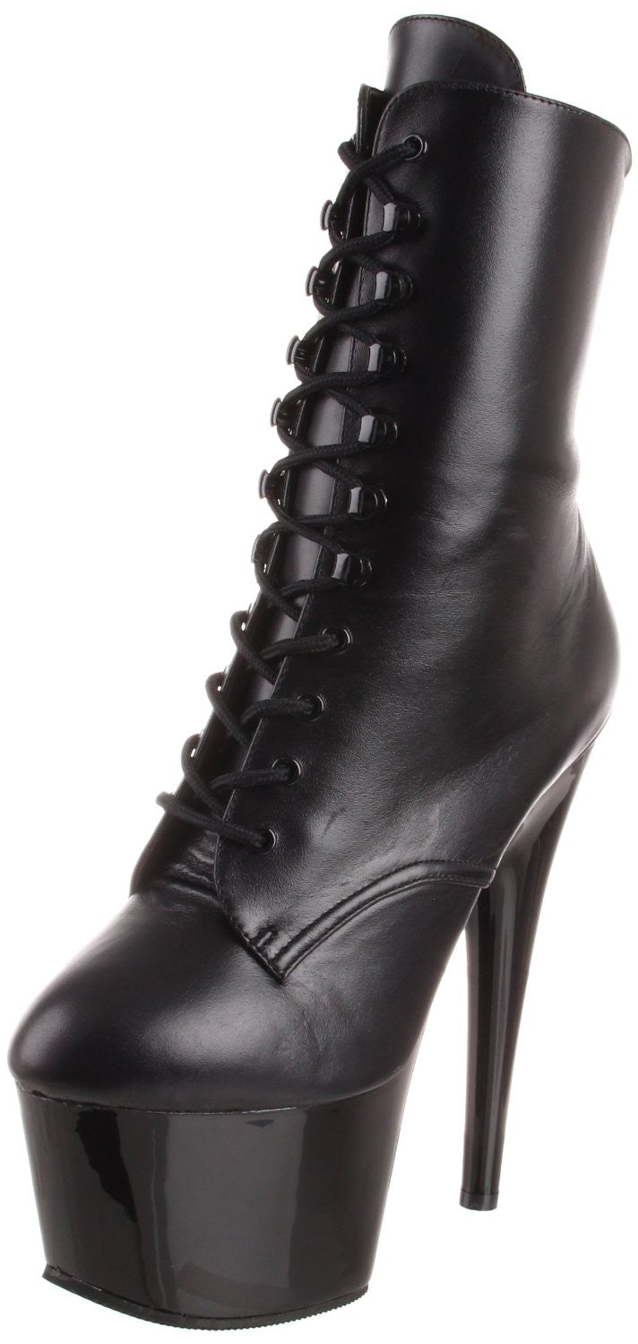 Kunstleder Plateau Stiefeletten