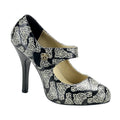 Steampunk Pumps in Lederimitat schwarz/creme