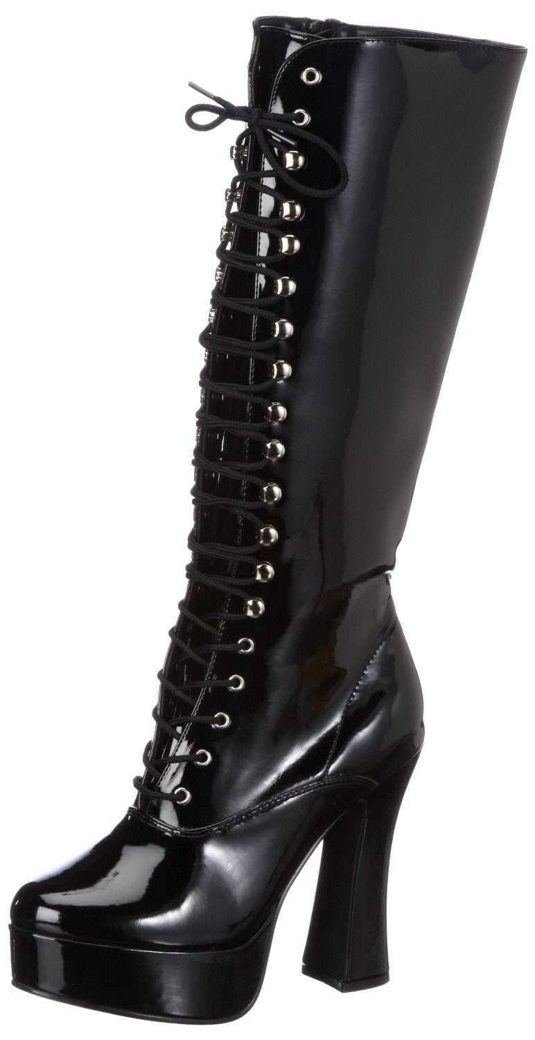Gogo-Stiefel mit Plateausohle aus Lack