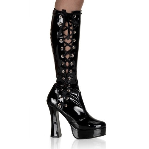 Plateau Stiefel mit seitlicher Schnürung