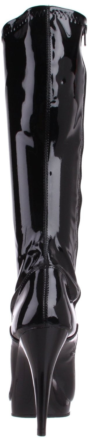 Stretchlack Stiefel mit Frontschnürung
